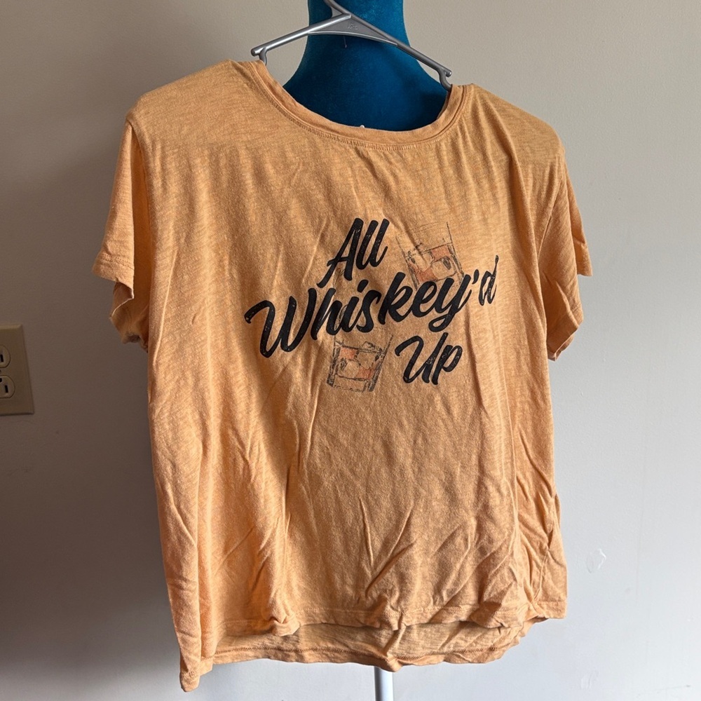 White Crow Short Sleeve Tee in Gold with Black Print